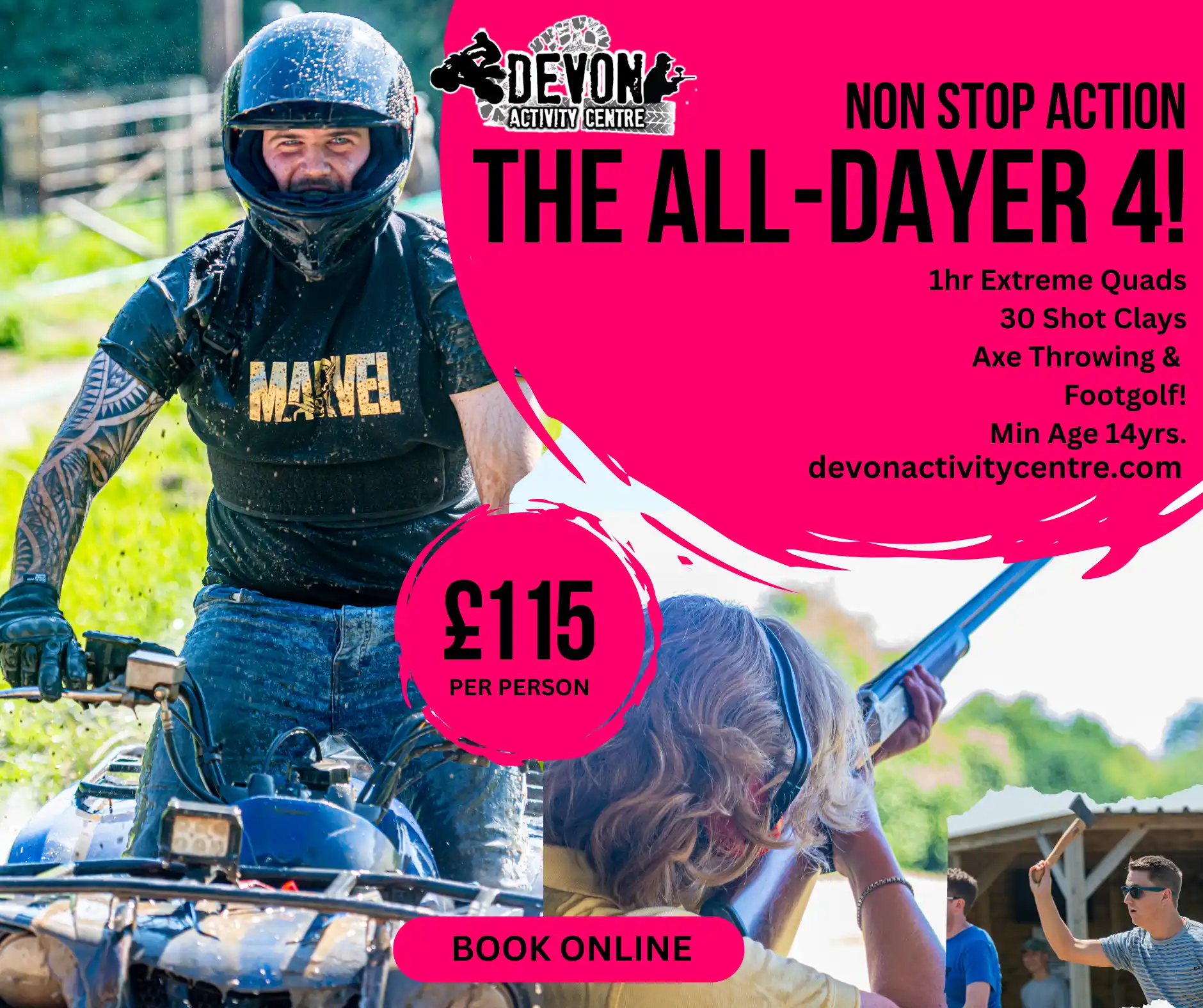 quad and clay shooting offer devon
