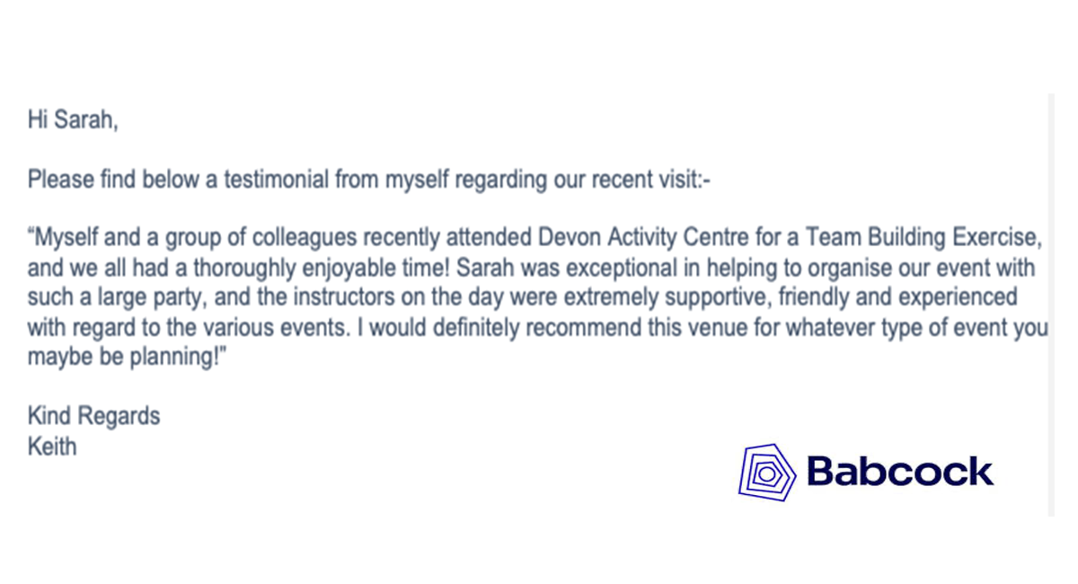 babcock review of away day